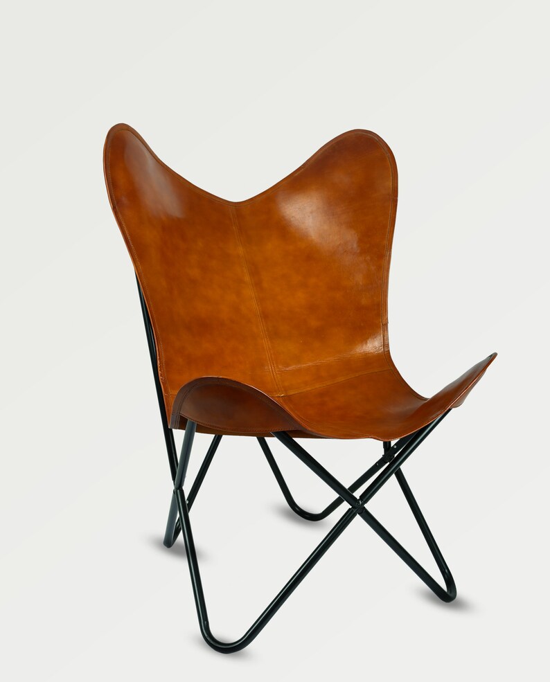 Handmade Leather Butterfly Folding Chair Home Camping or Etsy