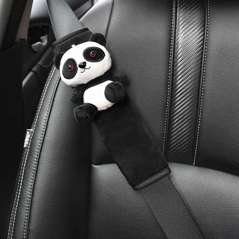 Kohlefaser Leder Auto Sicherheitsgurt Schulterschutz Abdeckung zum Schutz  Ihres Nackens und Schultern (schwarz blau, 2 Stück)