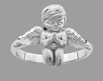 Baby Angel Ring, Sterling Silver Angel Wings Ring, Angel Wings Ring, 925 Sterling Silver Ring, Guardian Angel Ring, Spiritual Jewelry