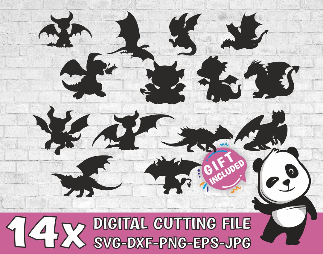 14 Funny Baby Dragon SVG Cut File Bundle | Commercial Use | Instant and ...