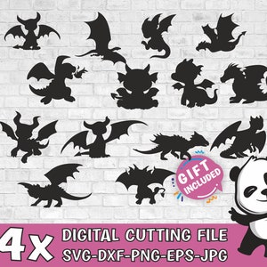 14 Funny Baby Dragon SVG Cut File Bundle / Uso comercial / Descarga instantánea y digital