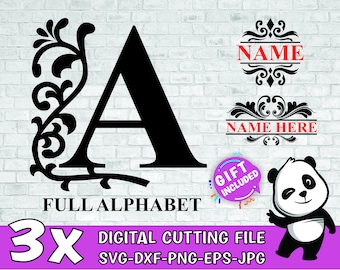 3 Superb Split Monograms SVG Cut File Bundle | Commercial use | Instant and Digital download