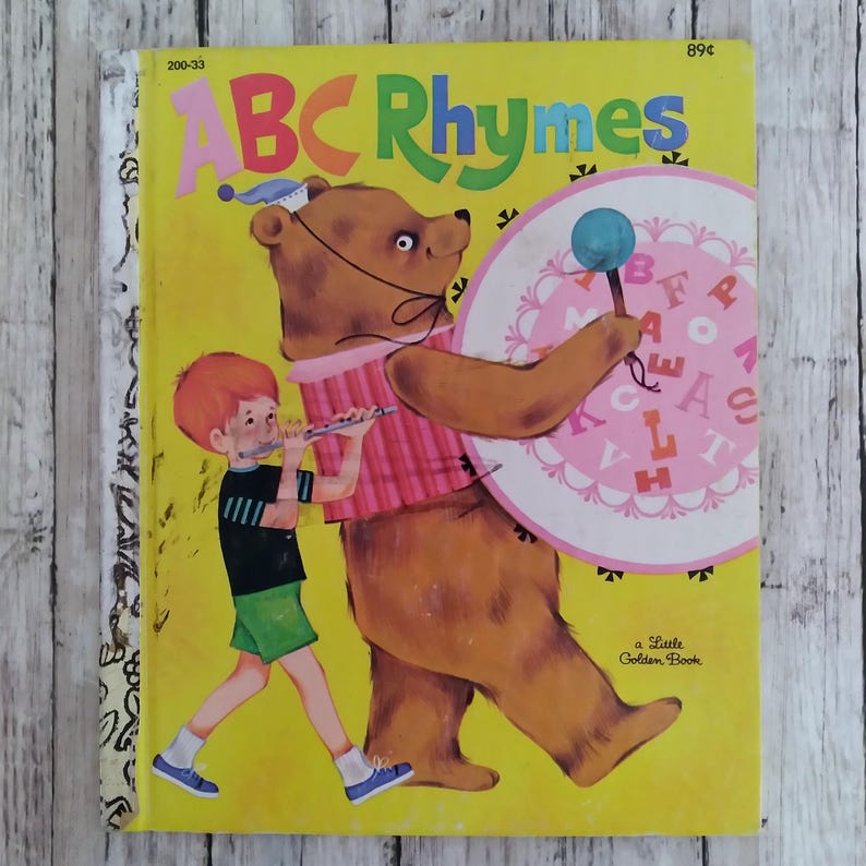 1981 ABC Rhymes, Un pequeño libro dorado - Etsy España