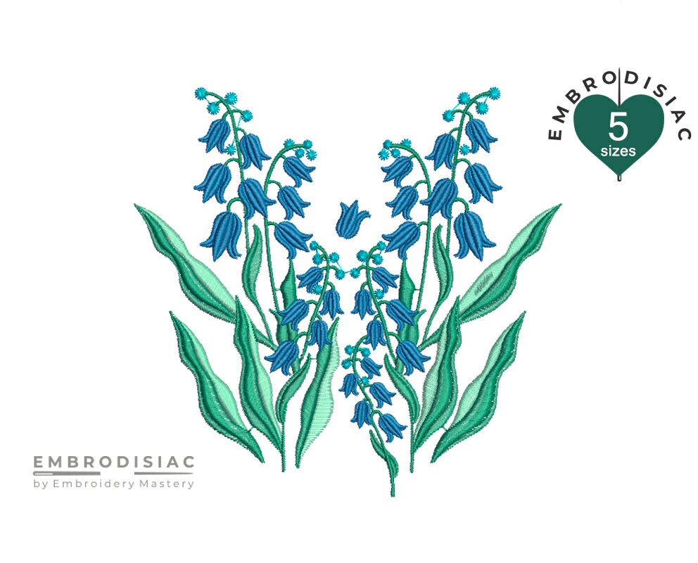 Bellflower Machine Embroidery Design. Bouquet of Bluebell. Etsy