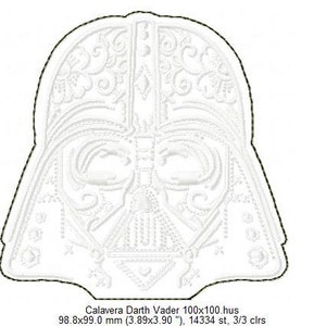 Star Wars embroidery. Darth Vader raw edge applique. Digitized embroidery. 5 sizes image 5