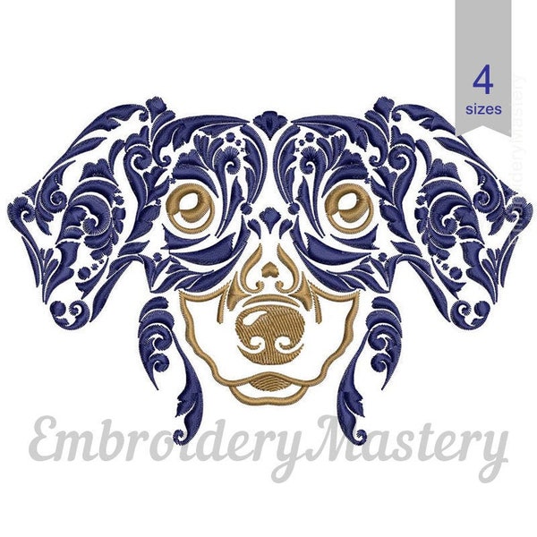 Dachshund Dog machine Embroidery Design. Decorative dachshund embroidery. Puppy Embroidery. 4 sizes. Instant download