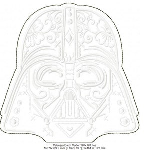 Star Wars embroidery. Darth Vader raw edge applique. Digitized embroidery. 5 sizes image 8