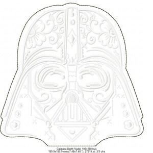 Star Wars embroidery. Darth Vader raw edge applique. Digitized embroidery. 5 sizes image 9