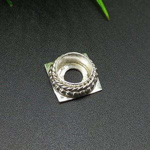 Bisel de plata de ley 925 con base redonda en blanco y parte posterior cuadrada, engaste para hacer collares de 5 x 5 mm a 40 x 40 mm, suministros de joyería para bricolaje