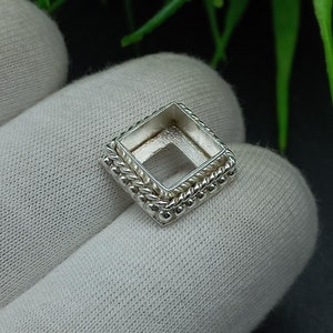 Bisel de copa de diseño nuevo en plata de ley 925 con forma de copa abierta y cuadrada, engaste para hacer collares de 3 x 3 mm a 40 x 40 mm, suministros de joyería para bricolaje