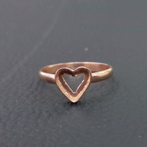Rose Gold Plated Plain Bezel Cup Heart Open Blank 925 Sterling Silver Ring, Setting For Making Ring 3 MM To 40 MM, DIY Jewelry Supplies