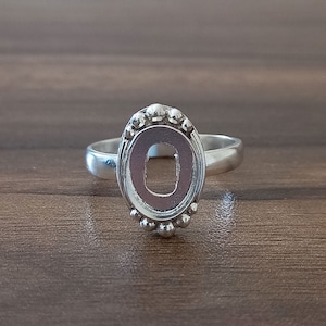 925 Sterling Silver Collet Oval Ring, New Design Oval Open Blank Ring, Setting For Making Ring 6x4 To 30x35 MM, DIY Jewelry Supplies
