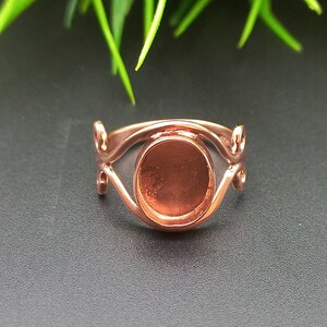 925 Sterling Silver Collet Ring, Rose Gold Plated New Design Bezel Cup Oval Close Blank Ring, Setting For Making Ring 6x4 MM To 30x35 MM