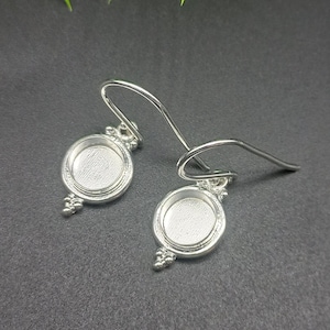 925 Sterling Silver New Design Bezel Cup Collet Round Close Blank Earring, Setting For Making Earring 5x5 To 40x40 MM, DIY Jewelry Supplies