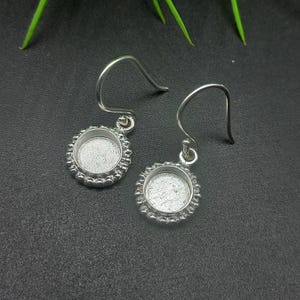925 Sterling Silver New Design Bezel Cup Collet Round Close Blank Earring, Setting For Making Earring 5x5 To 40x40 MM, DIY Jewelry Supplies