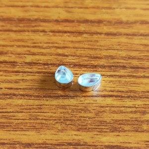 Collar de pera de plata de ley 925 con cierre de copa de bisel liso, ajuste para hacer collar de 6x4 MM a 14x21 MM, suministros de joyería DIY
