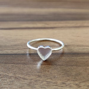925 Sterling Silver Collet Heart Ring, Plain Bezel Cup Heart Close Blank Ring, Setting For Making Ring 3 MM To 40 MM, DIY Jewelry Supplies