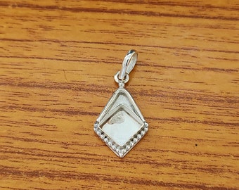 New Design Bezel Cup Close Blank 925 Sterling Silver Collet Square Pendant, Setting For Making Pendant 3x3 To 40x40 MM, DIY Jewelry