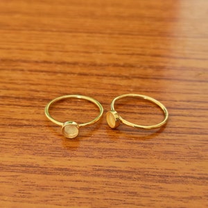 925 Sterling Silver Gold Plated Plain Bezel Cup Round Close Blank Collet Ring, Setting For Making Ring 3 MM To 40 MM, DIY Jewelry Supplies