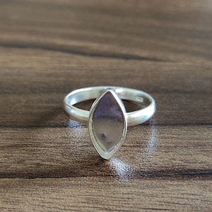 925 Sterling Silver Collet Marquise Ring, Plain Bezel Cup Close Blank Ring, Setting For Making Ring 3x5 MM To 12x24 MM, DIY Jewelry Supplies