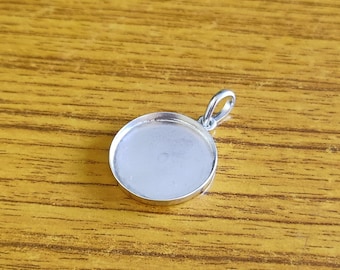 925 Sterling Silber Plain Bezel Cup Rund Schließen Blank Spannzange Runder Anhänger, Einstellung für die Herstellung von Anhänger 3 MM bis 40 MM