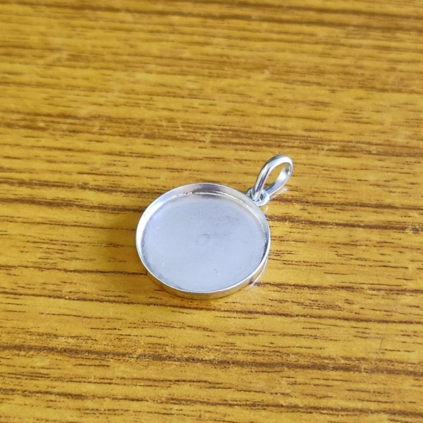Pendentif rond en argent sterling 925 avec lunette ronde fermée, serti pour la fabrication d'un pendentif de 3 à 40 mm, fournitures pour bijoux à bricoler soi-même