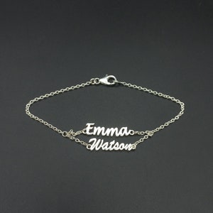 Personalized Name Bracelet - Initial Bracelet - Letter Bracelet - 925 Sterling Silver Custom Bracelet - Gift For Her - Minimalist Jewelry