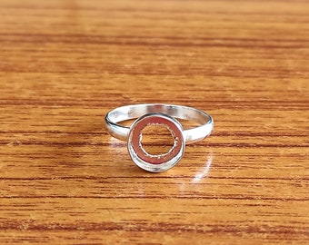 925 Sterling Silver Collet Round Ring, Plain Bezel Cup Round Open Blank Ring, Setting For Making Ring 2 MM To 40 MM, DIY Jewelry Supplies