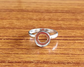 925 Sterling Silber Collet Runder Ring, schlichter Einfassungsbecher runder offener leerer Ring, Einstellung für die Herstellung von Ring 2 MM bis 40 MM, DIY-Schmuckzubehör