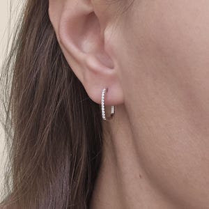 Rektangulära ringörhängen i guld och sterlingsilver, geometriska, vardagssmycken