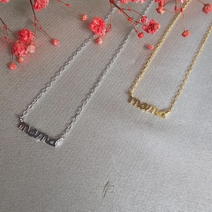 Collier maman délicat en argent sterling et or, collier pour maman, minimaliste, bijoux pour la fête des mères, cadeau pour maman et femme