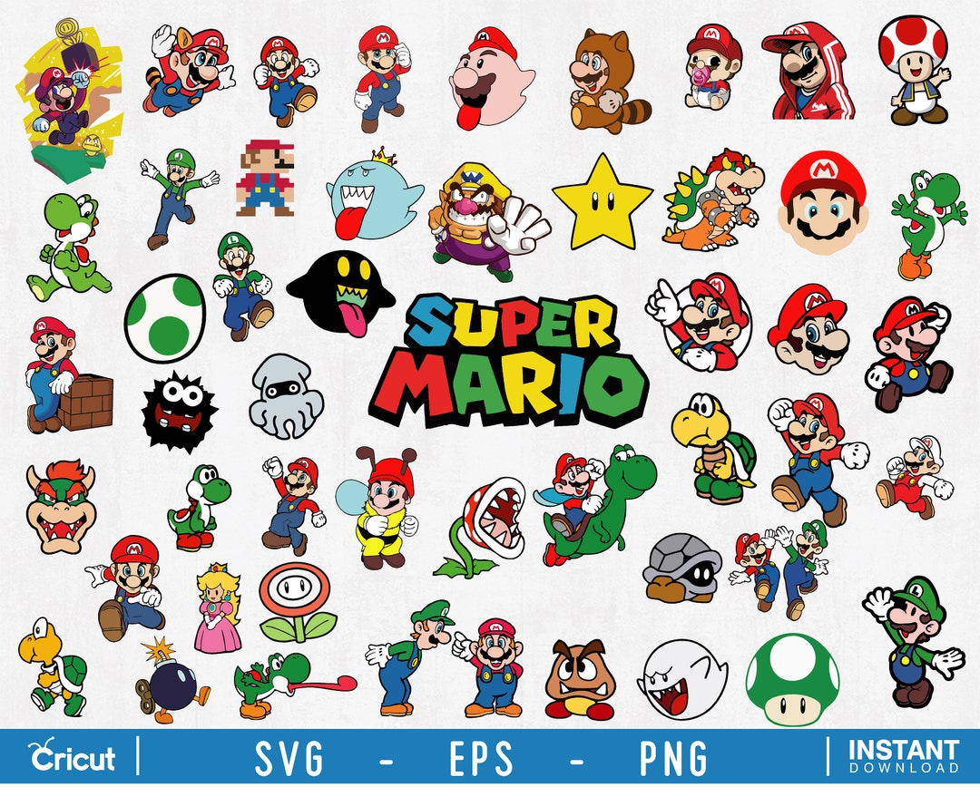 Super Mario Bundle SVG Super Mario Svg Soper Mario Clipart - Etsy