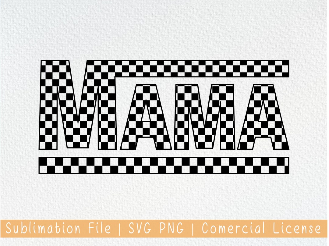 Racing Mama Checkered SVG PNG Mother's Day Design - Etsy