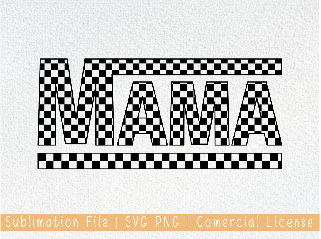 Racing Mama Checkered SVG PNG Mother's Day Design Etsy