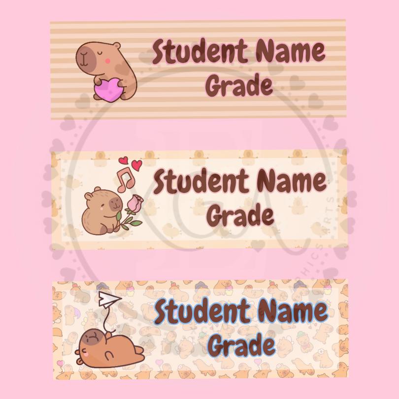 PNG Files School Labels Capybara - Etsy