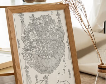 Página para colorear Mandala de gran tamaño _Libro para colorear imprimible _Alta calidad _Dibujado a mano _Descarga digital _Hojas para colorear para adultos