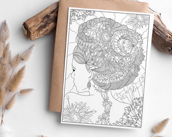 Página para colorear de gran tamaño_Libro para colorear imprimible al instante_Alta calidad_Mandala dibujado a mano_Descarga digital_Hojas para colorear vintage para adultos