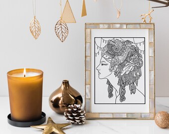 Opera Theme Floral Mandala Coloring Page_Libro para colorear imprimible_Alta calidad_Dibujado a mano_Descarga digital_Hojas para colorear para adultos