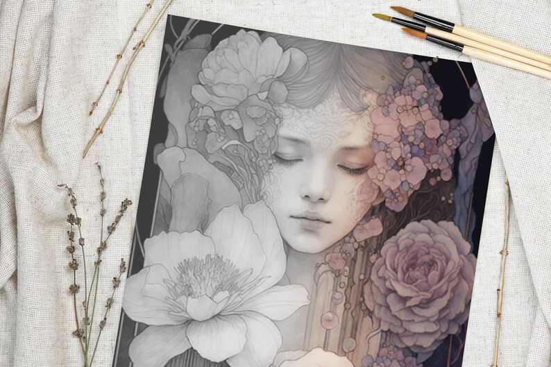 Coloring Page Printable Coloring Book for Adults Instant Download High