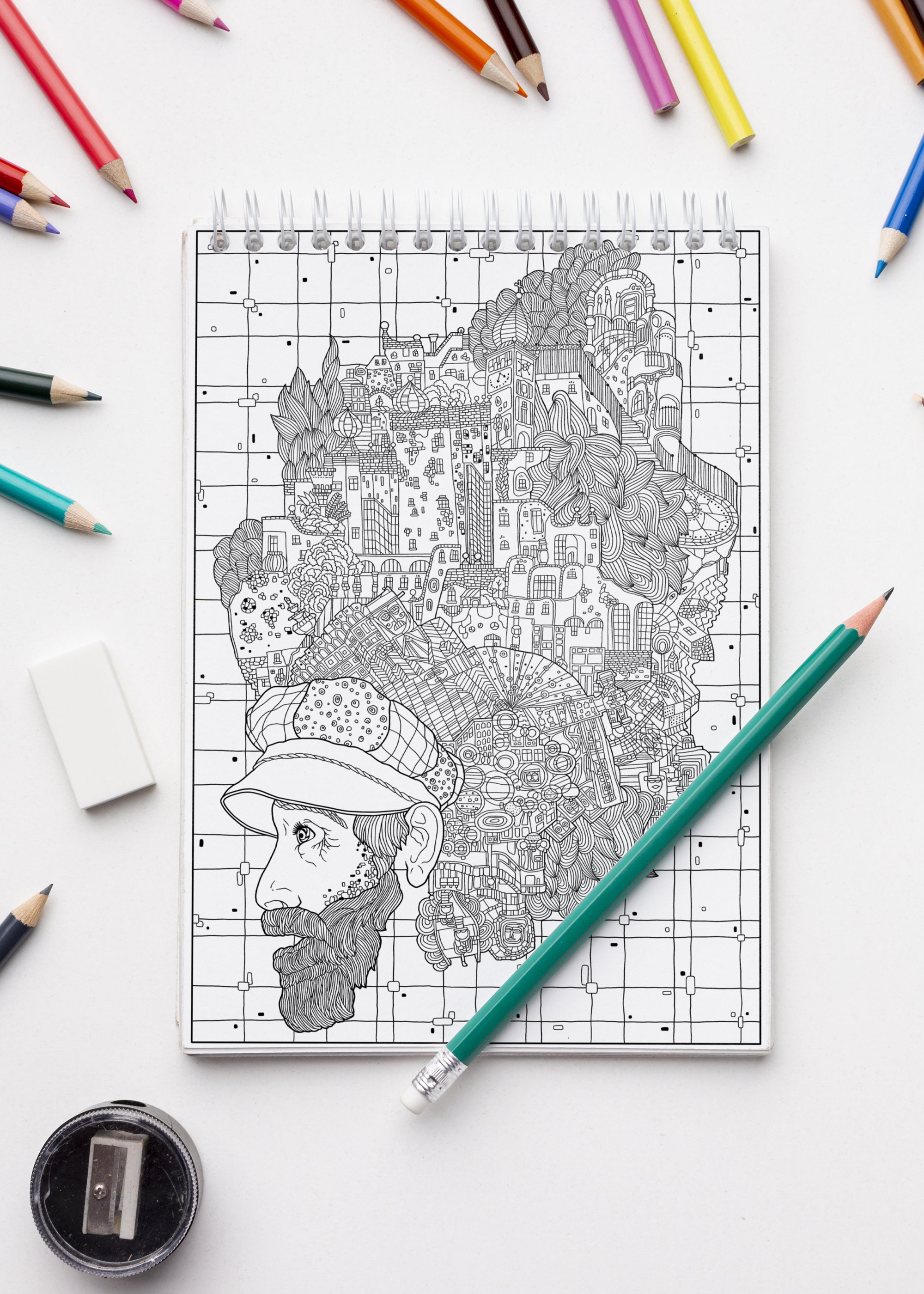 Vintage Coloring Sheets for Adults_large Size Coloring Page_printable