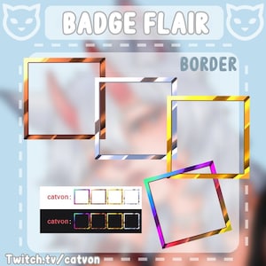 Twitch Badge Border Flair for Twitch Subscriber Tiers T2 T3 - Streamer Graphics Loyalty
