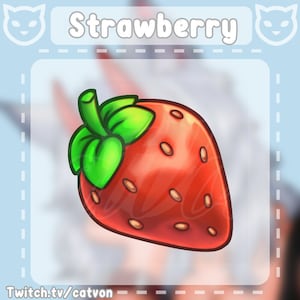 STRAWBERRY Premade PTU (Pay to use) Emote Bit Badge for Twitch Loyalty Subscriber Streamer Graphics