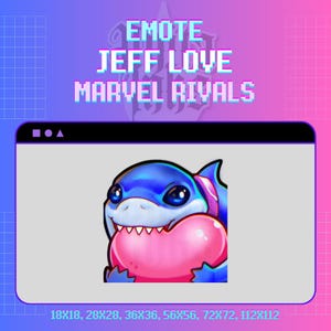 Jeff LOVE Premade P2U Emote - Twitch Sub/Bit Badges, Discord - Rivals