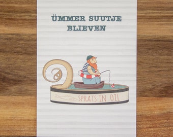 Postkarte "Ümmer suutje blieven" - Grußkarte auf Plattdeutsch im Format DIN A6 - Chill mal!