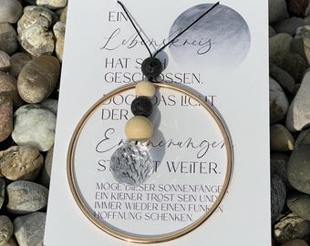 Sonnenfänger "Ein Lebenskreis hat sich geschlossen" - Kristall und Trauerkarte mit tröstenden Worten als aufmunternde Kleinigkeit