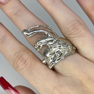 Drops of Silver Ring - Can Never Be Replicated | Handmade Sterling Silver 925 Abstract Alternative Jewelry