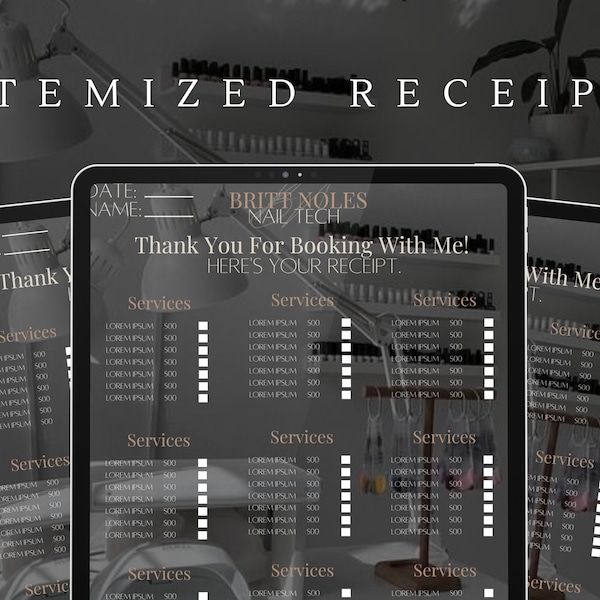 Nail Tech Invoice Template Etsy Nail Tech Invoice Template Etsy