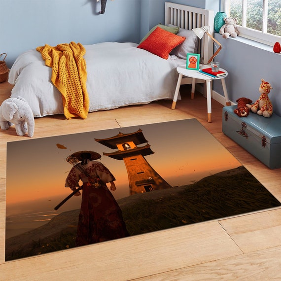 Samurai Rug Japanese Culture Rugs Anime Rug Themed Rug Etsy