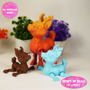 Flexi Reindeer Print In Place Spielzeug /3D Print Instant Download/3D gedrucktes Spielzeug/3D gedrucktes Rentier/gelenkhaftes Rentier