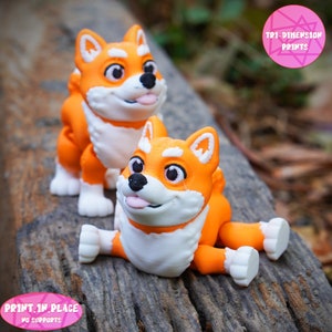Flexi Shiba Inu Dog Print In Place Toy / Natychmiastowe pobranie wydruku 3D / Pies drukowany w 3D / Shiba Inu drukowany w 3D / Pies przegubowy